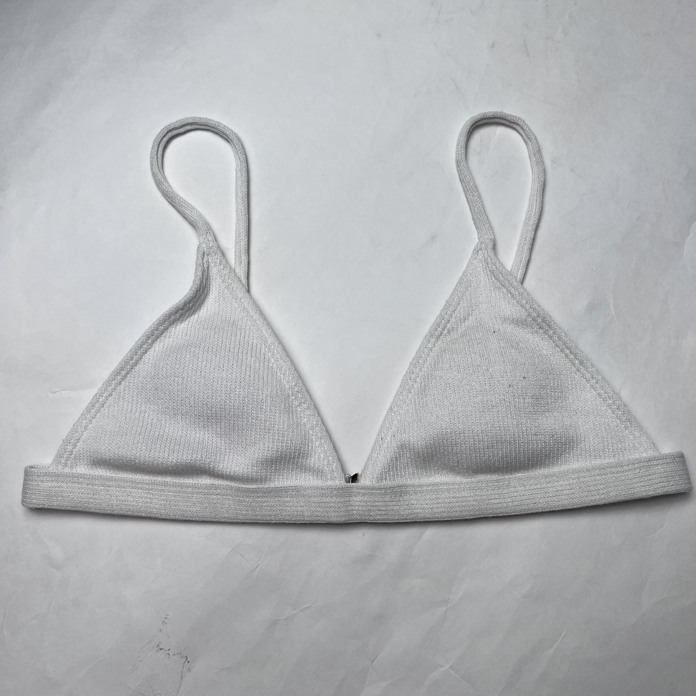 *SALE 4 for 30* Shein Bikini Bra Top Ribbed White w/ Pads*MATCHING BOTTOMS*